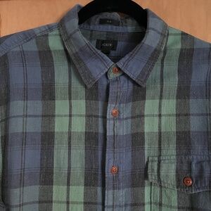 J. Crew Plaid Flannel Shirt  100% Cotton  Slim  Size Large